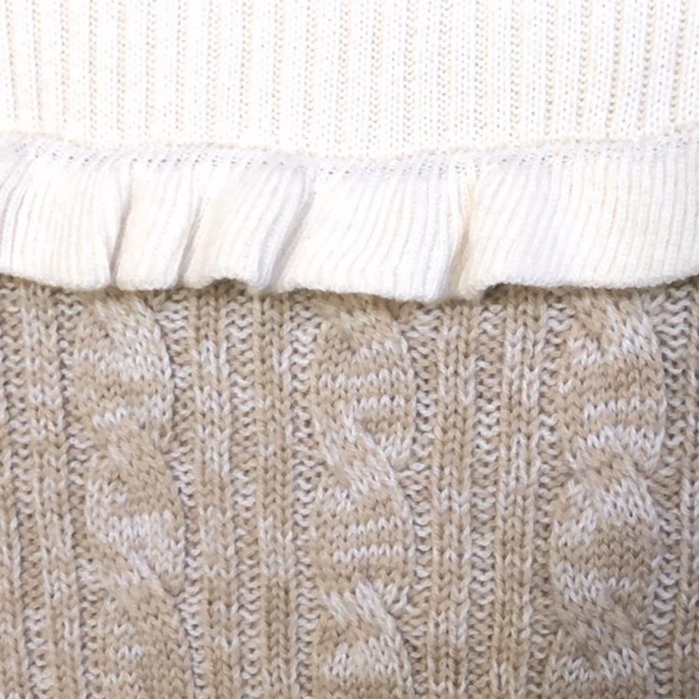 Club Monaco Turtleneck Sweater Dress Panthea Ruffle Yoke Cable Knit Midi - Picture 12 of 12